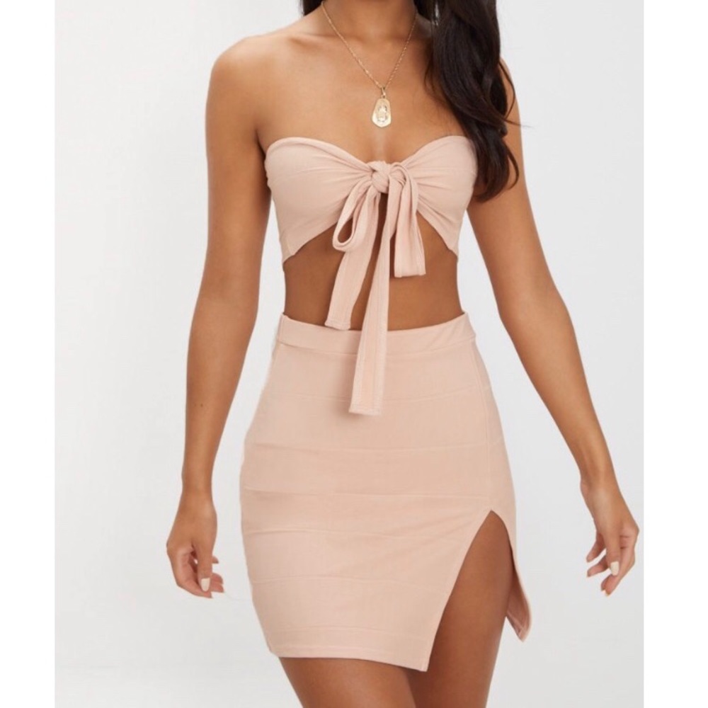 PrettyLittleThing Nude 2 piece set